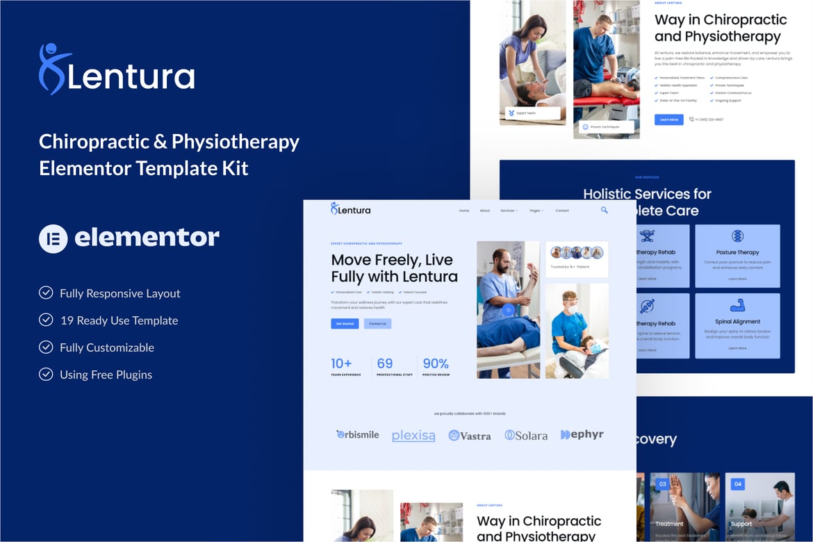 Download Lentura - Chiropractic & Physiotherapy Elementor Template Kit