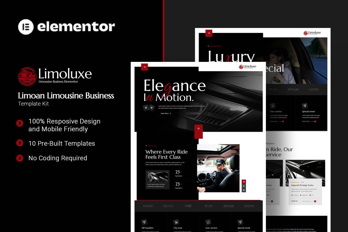 Download Limoluxe - Limoan Limousine Business Elementor Template Kit