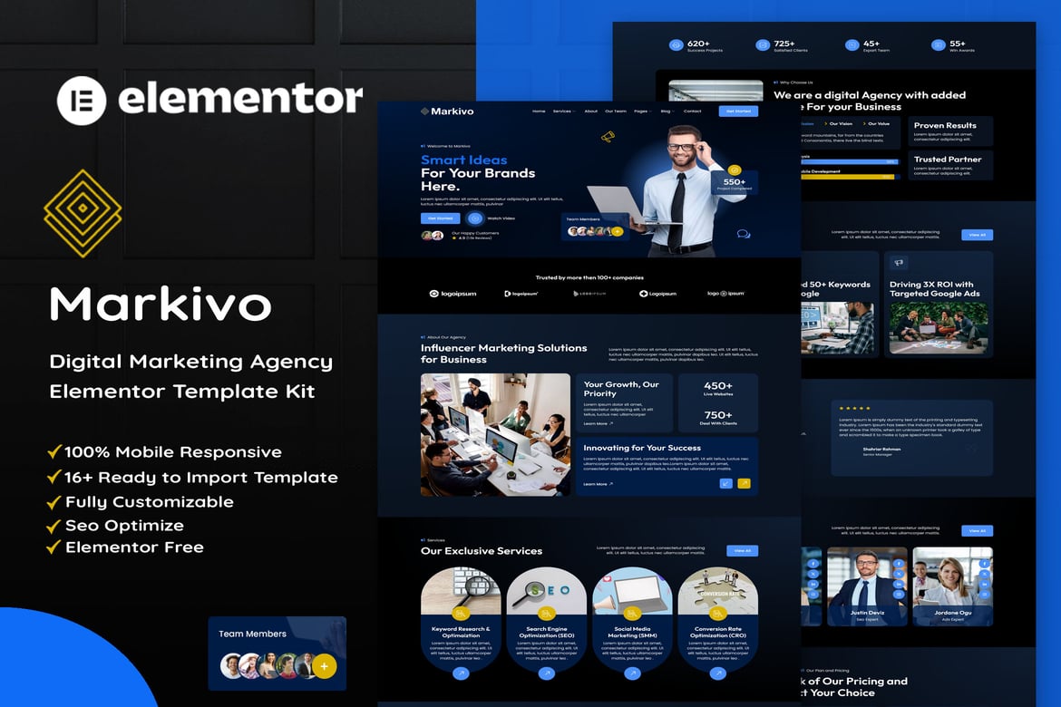 Download Markivo - Digital Marketing Agency Elementor Template Kit