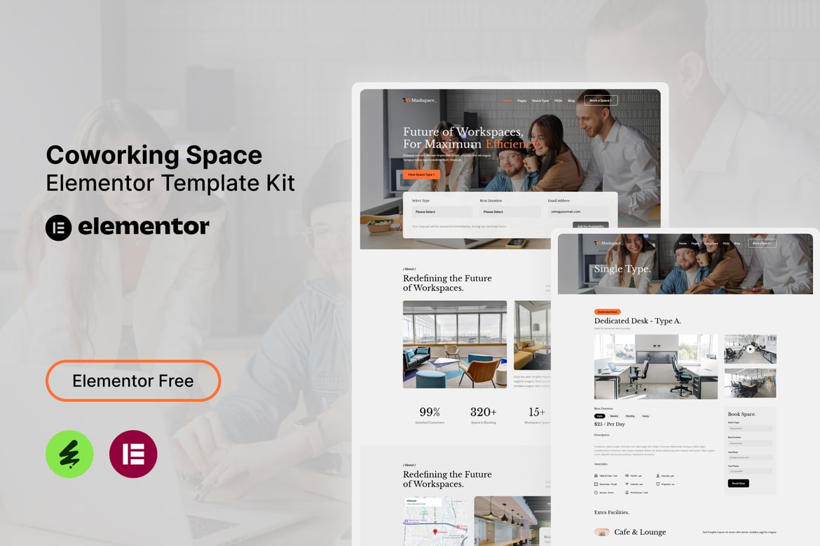 Download Mashspace - Coworking Space Elementor Template Kit