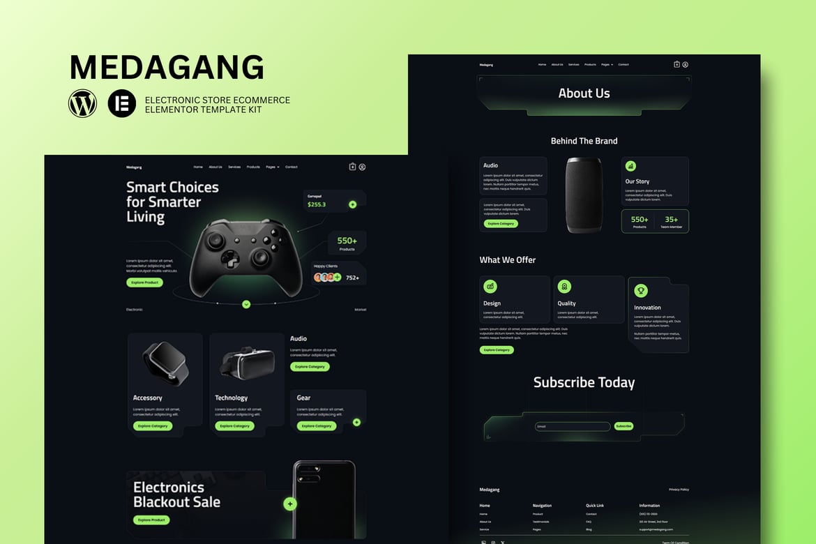 Download Medagang - E-Commerce Electronics Store Elementor Template Kit