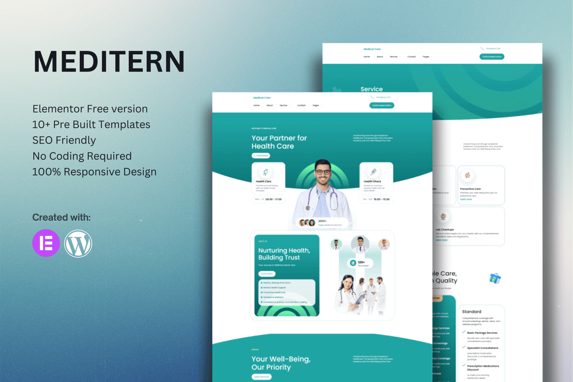 Download Meditern - Medical Elementor Template Kit