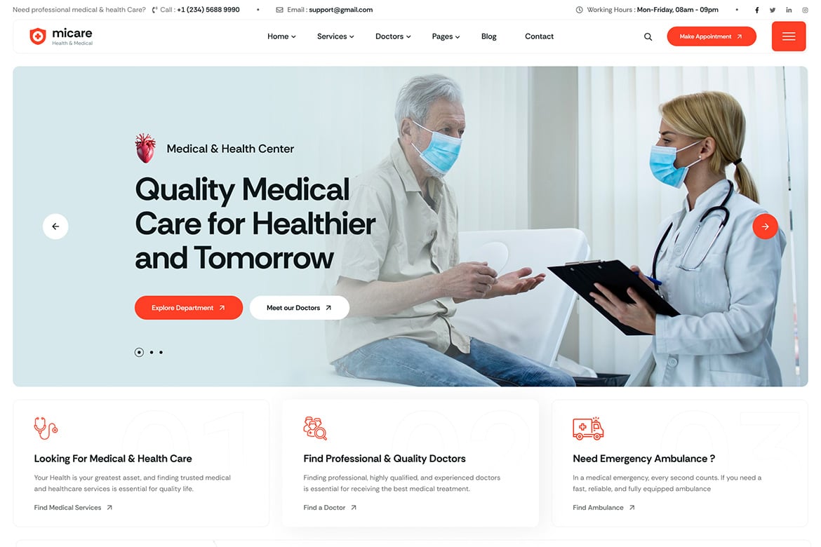 Download Micare - Medical and Health Care WordPress Theme