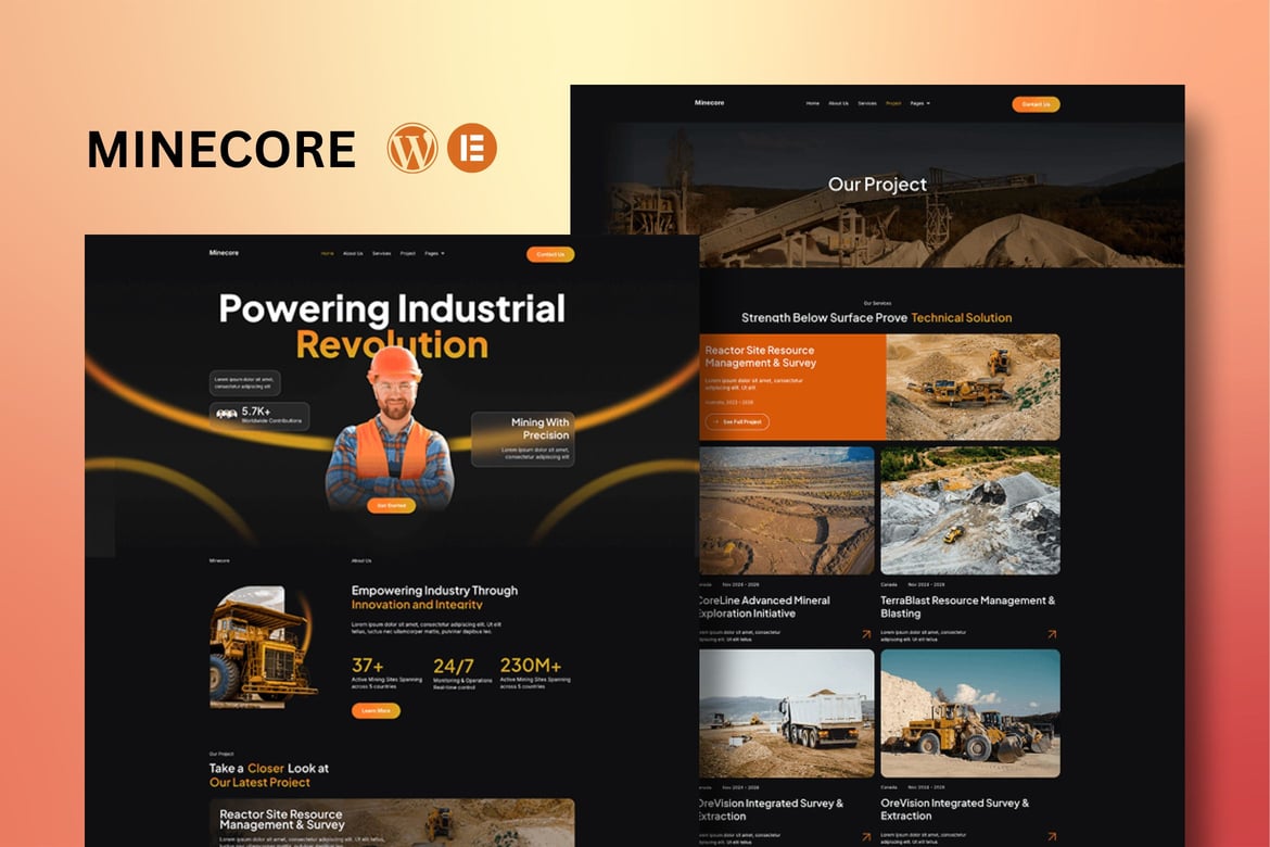 Download Minecore - Mining & Industry Elementor Template Kit