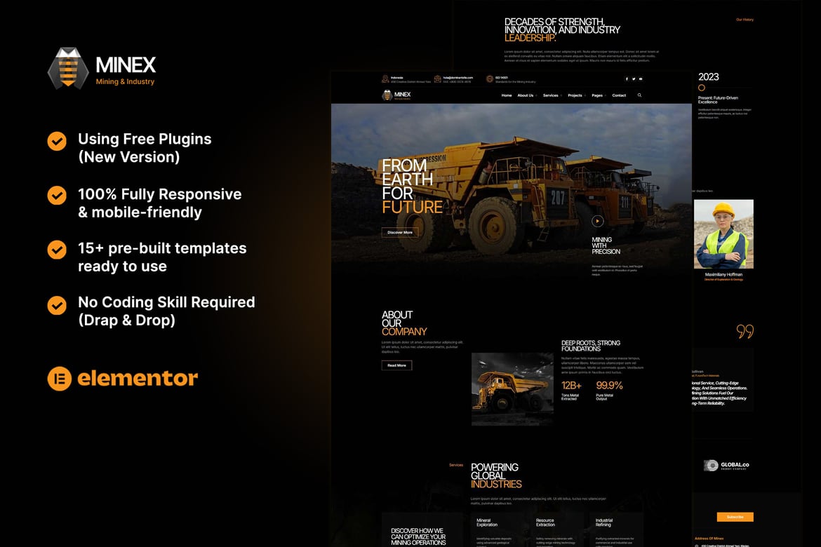 Download Minex - Mining & Industry Elementor Template Kit
