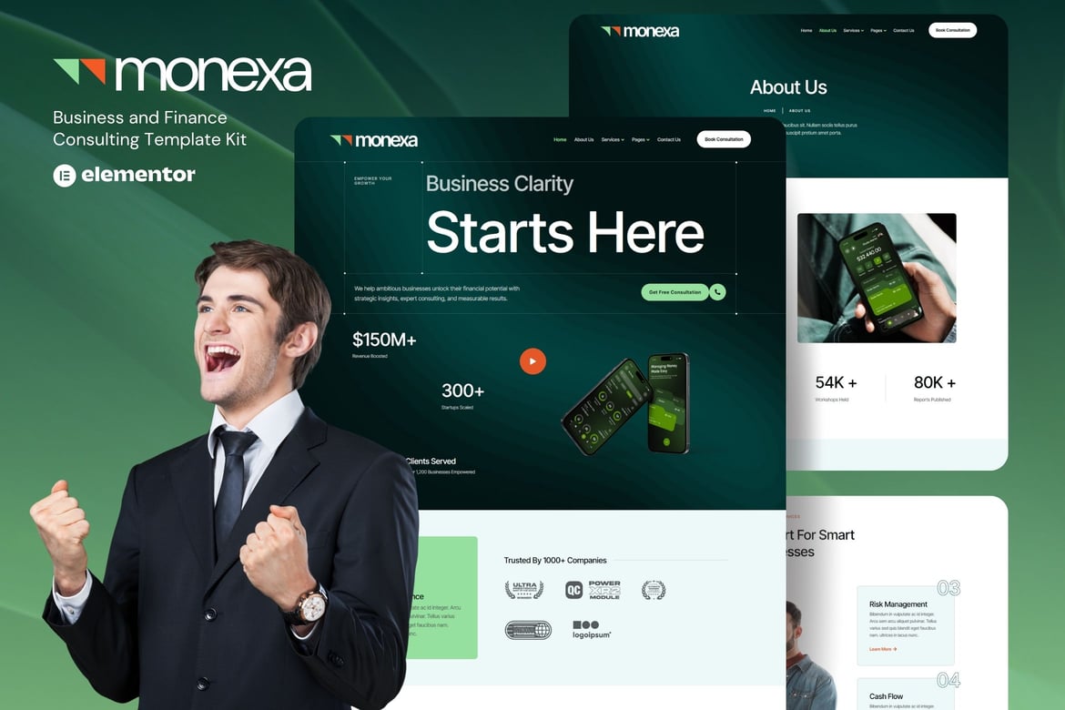 Download Monexa - Business & Finance Consulting Elementor Template Kit