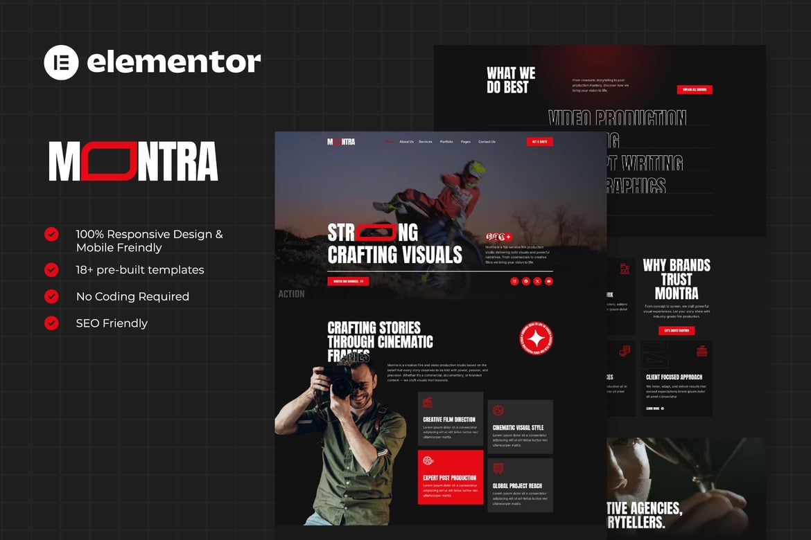 Download Montra - Film & Video Production Elementor Template Kits