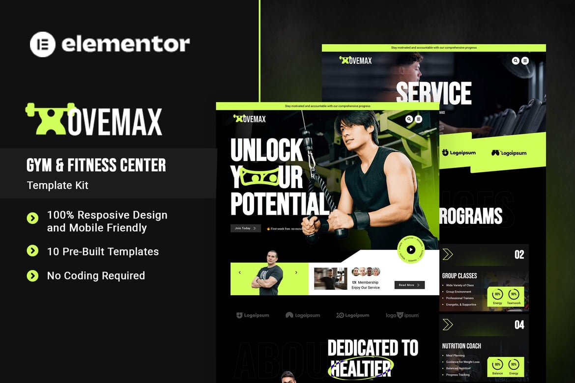 Download MoveMax - Gym & Fitness Center Elementor Template Kit