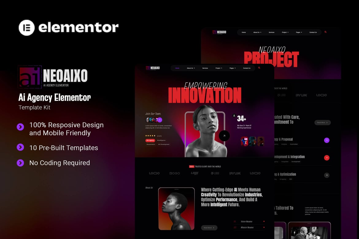 Download Neoaixo - AI Agency Elementor Template Kit