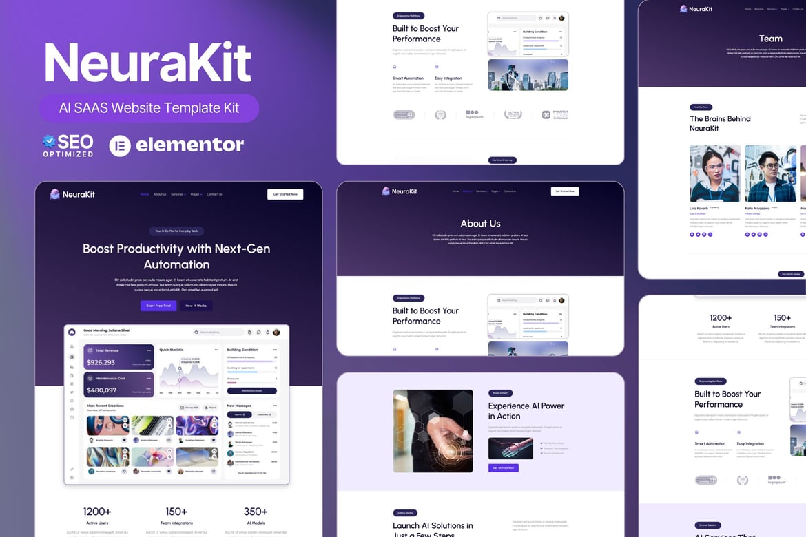 Download NeuraKit - AI SaaS Elementor Template Kit
