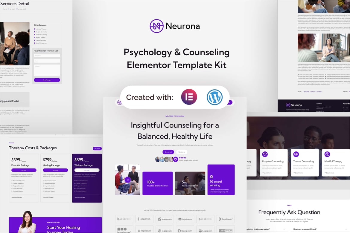 Download Neurona - Psychology & Counseling Elementor Template Kit