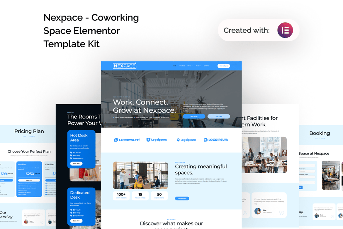 Download Nexpace - Coworking Space Elementor Template Kit