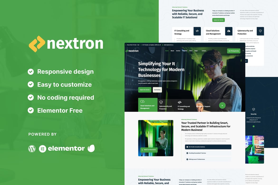Download Nextron - Tech Company Elementor Template Kit