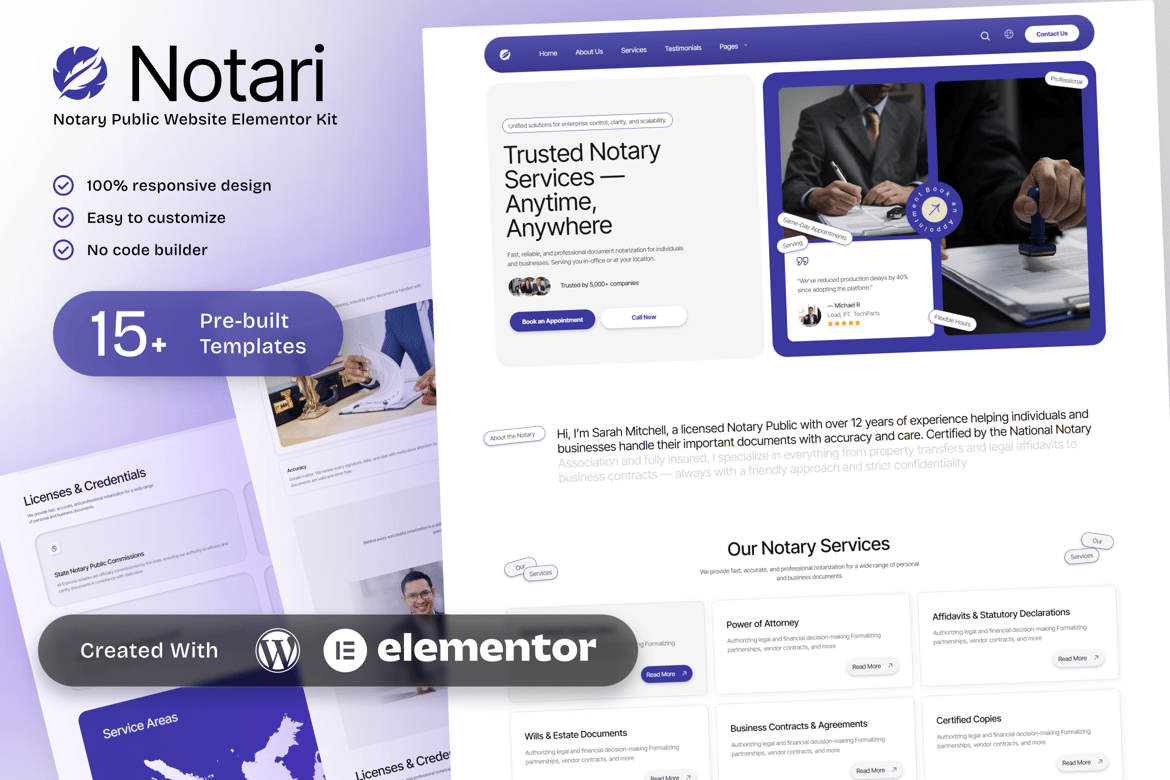 Download Notario - Notary Public Elementor Template Kit