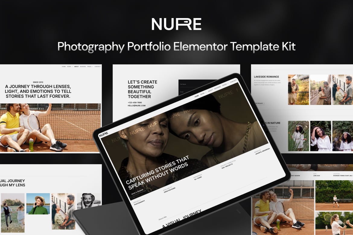 Download Nure - Photography Portfolio Elementor Template Kit