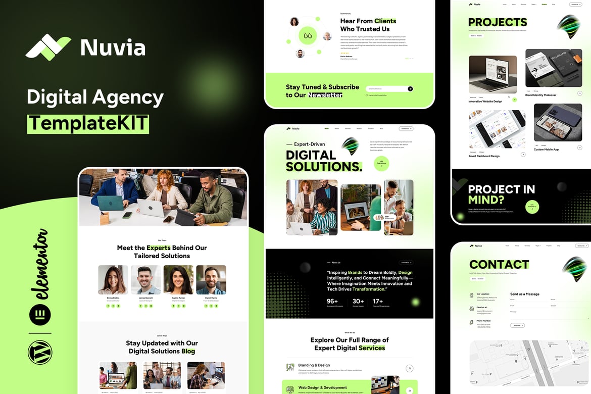 Download Nuvia - Digital Agency Elementor Template Kit