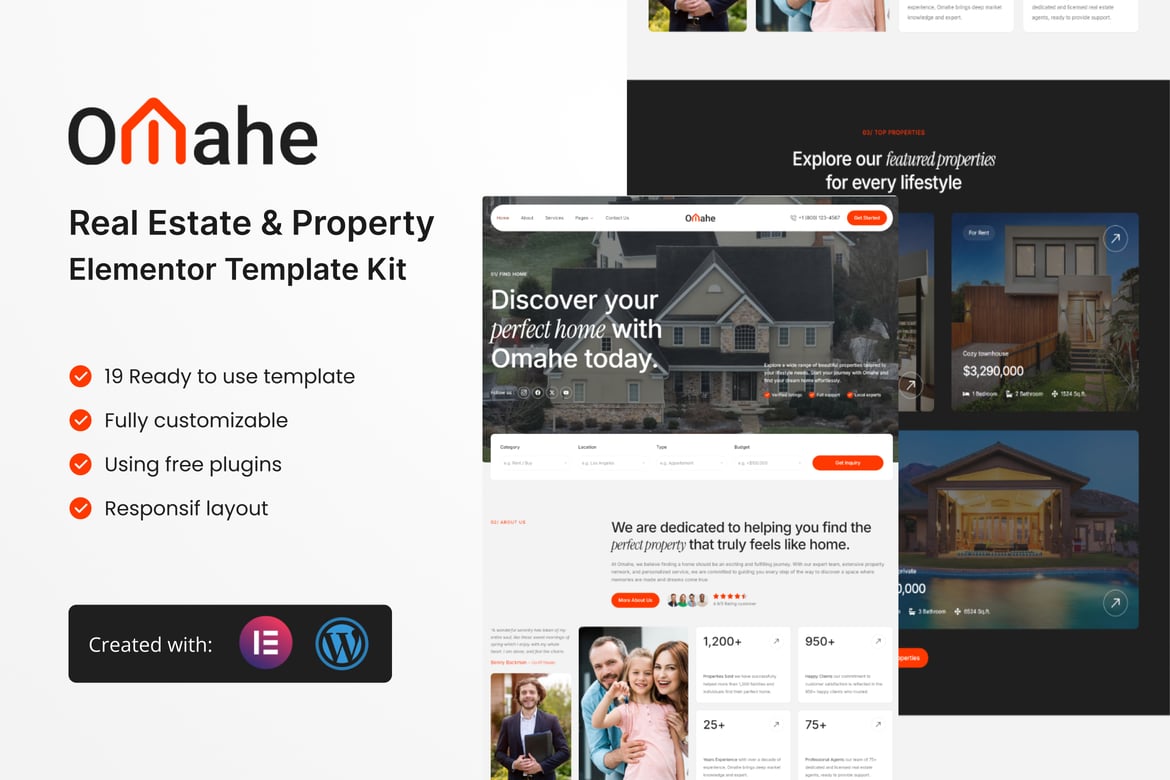 Download Omahe - Real Estate & Property Elementor Template Kit