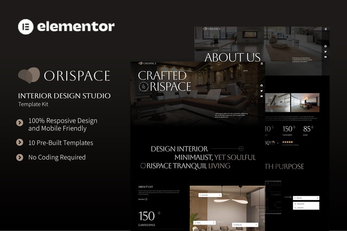 Download Orispace - Interior Design Studio Elementor Template Kit