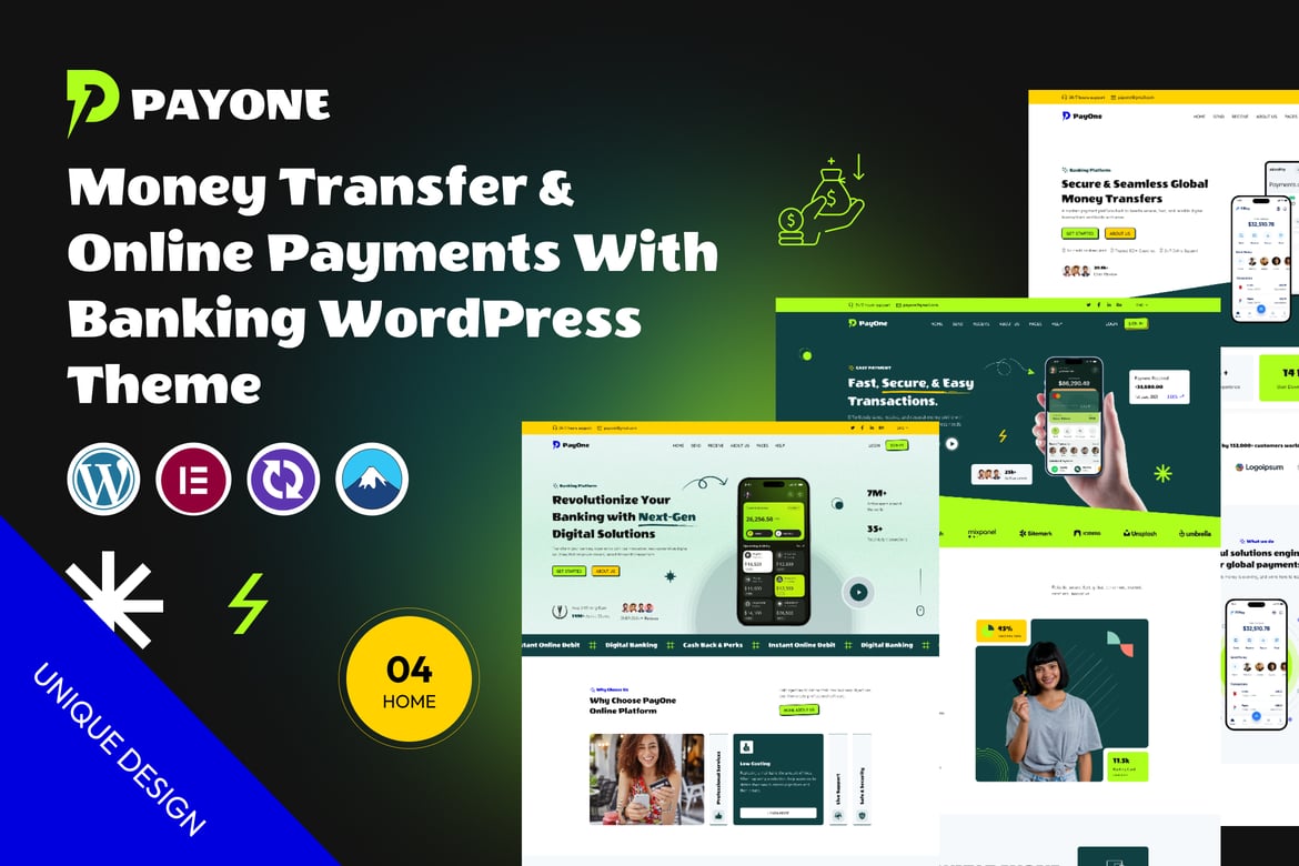 Download PayOne – Money Transfer & Online Payments Theme