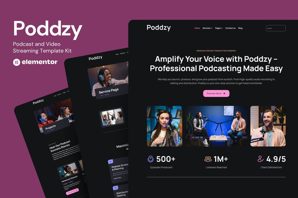 Download Podzzy - Podcast and Video Streaming Elementor Kit