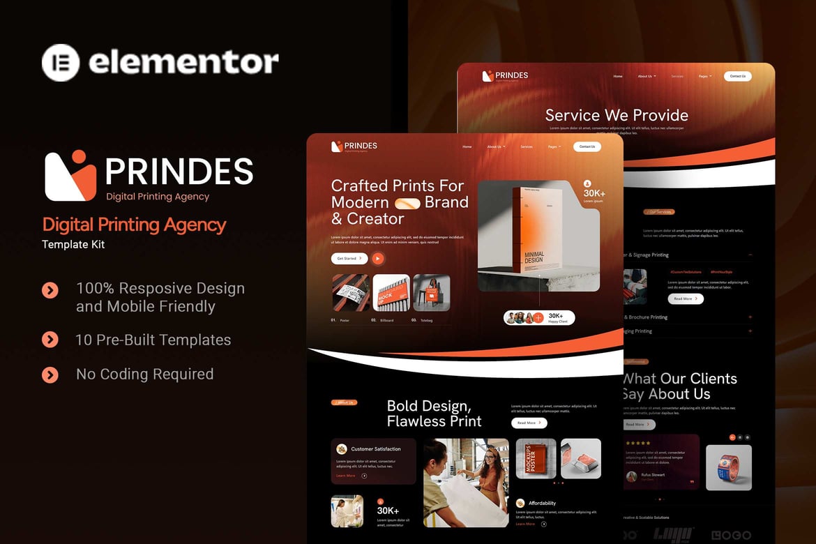 Download Prindes - Digital Printing Agency Elementor Template Kit