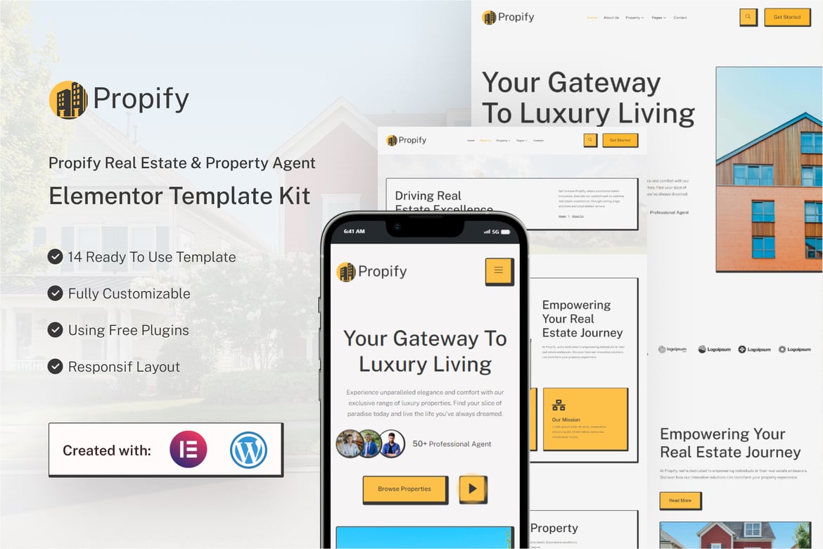 Download Propify - Real Estate & Property Agent Elementor Template Kit