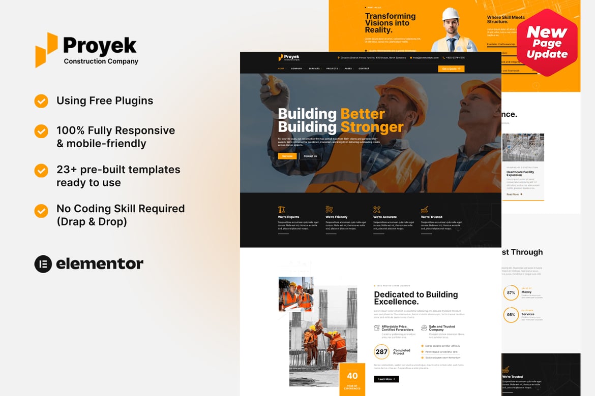 Download Proyek - Construction Elementor Template Kit