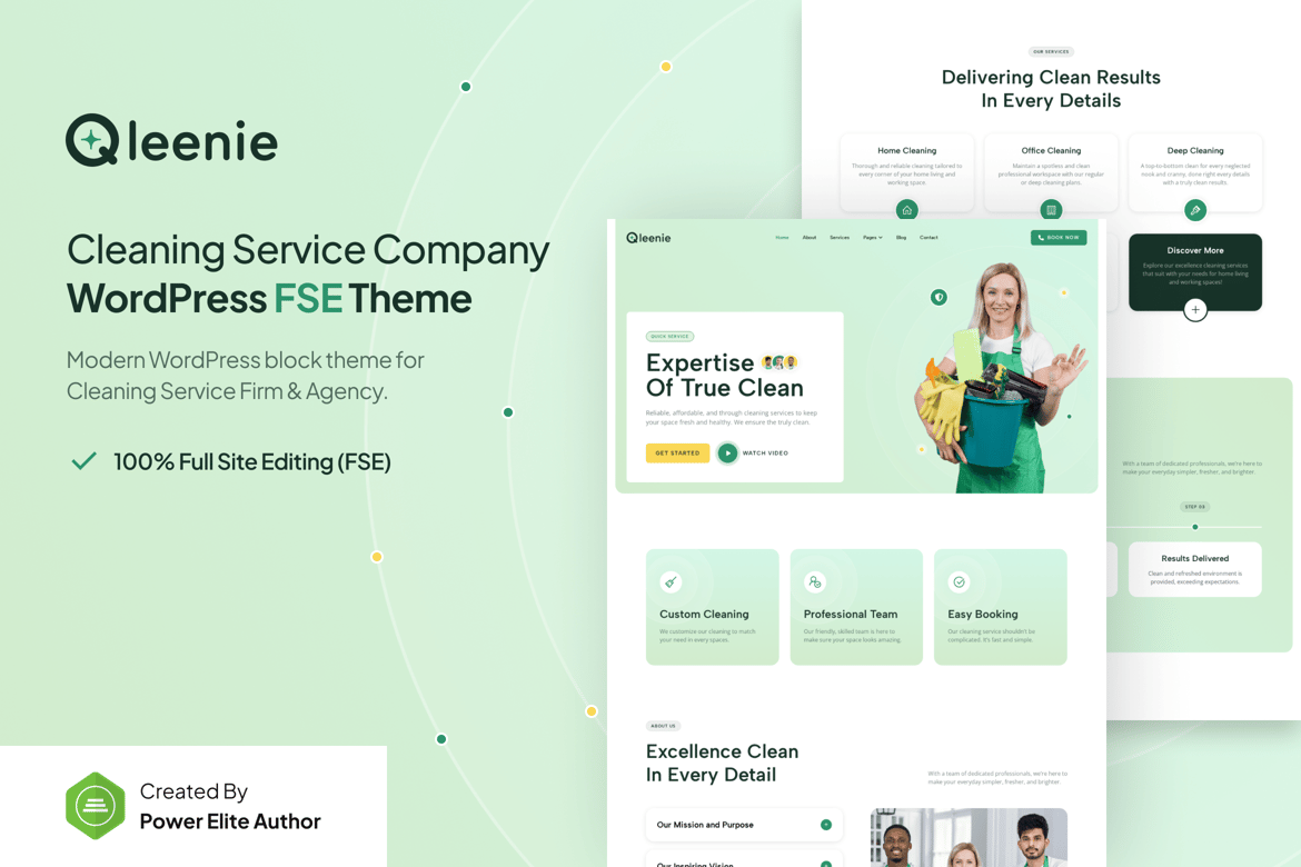 Download Qleenie – Cleaning Service Company WordPress Theme