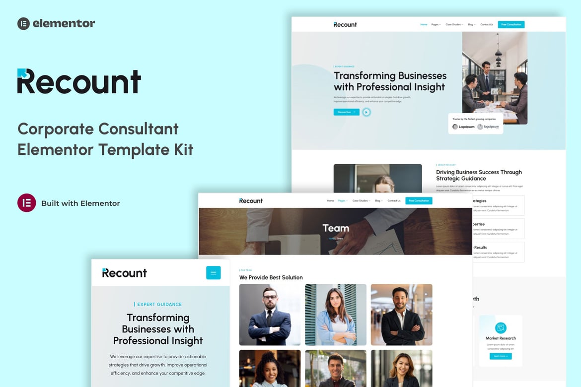 Download Recount - Corporate Consultant Elementor Template Kit