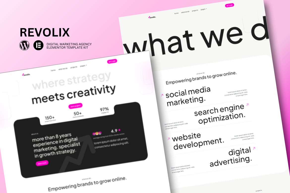 Download Revolix - Digital Marketing Agency Elementor Template Kit
