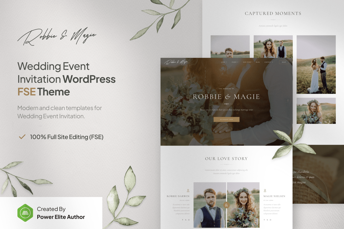 Download Robbie & Magie – Wedding Event Invitation WP Theme