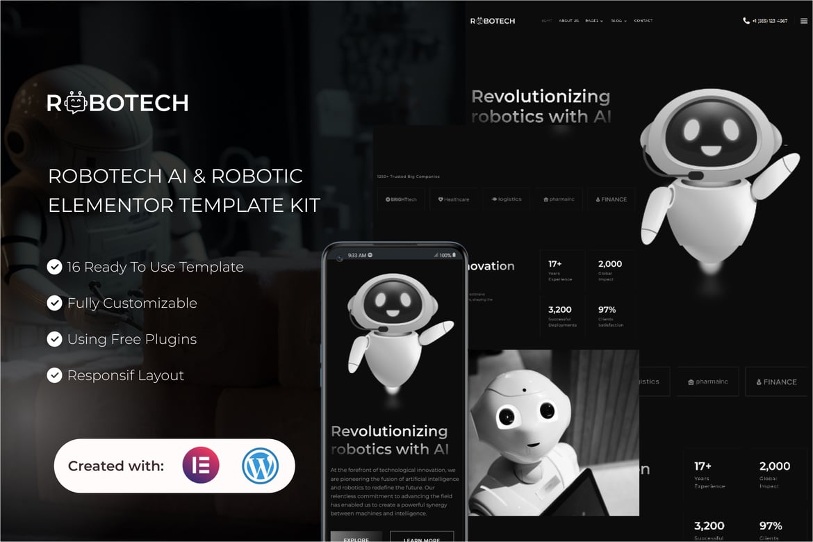 Download Robotech -  AI & Robotics Elementor Template Kit