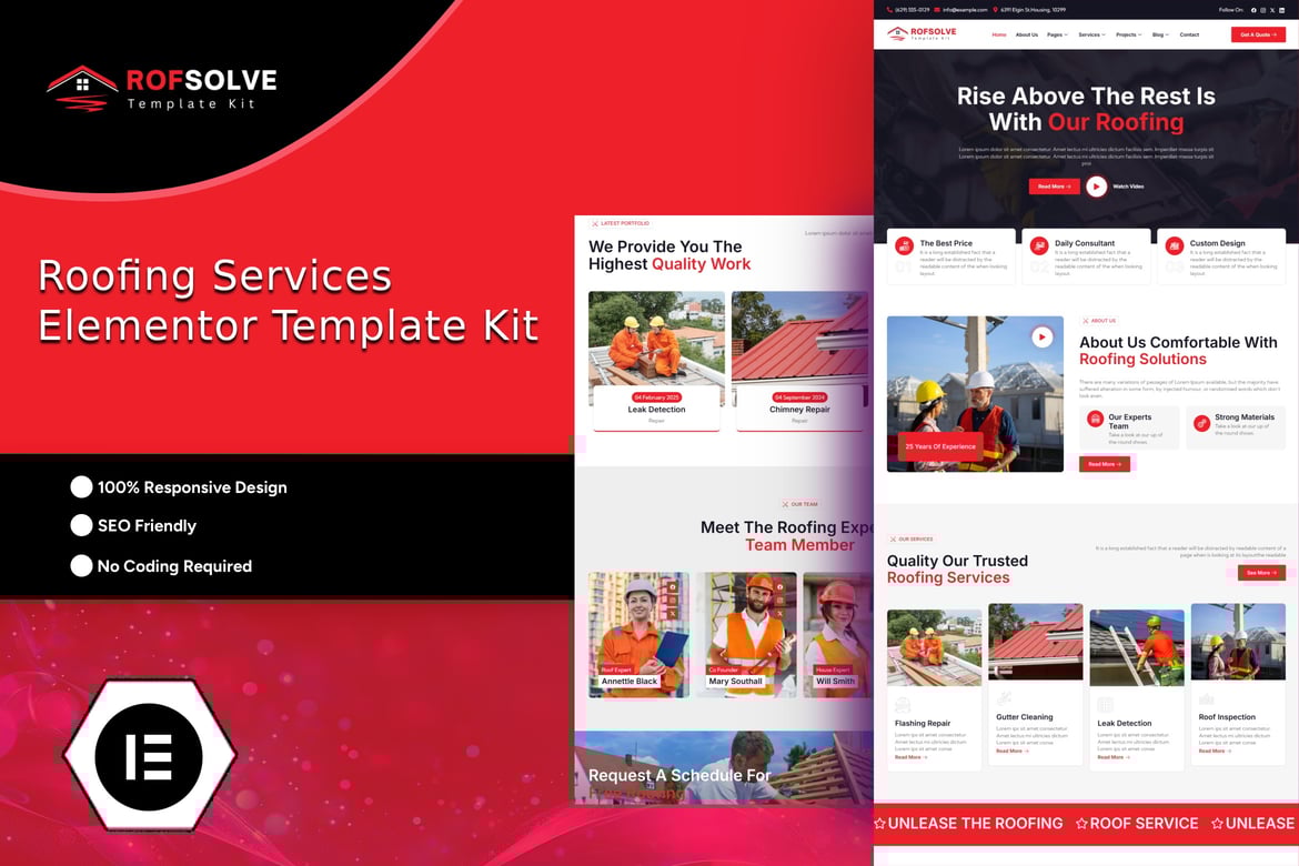Download Roofsolve - Roofing Services Elementor Template Kit