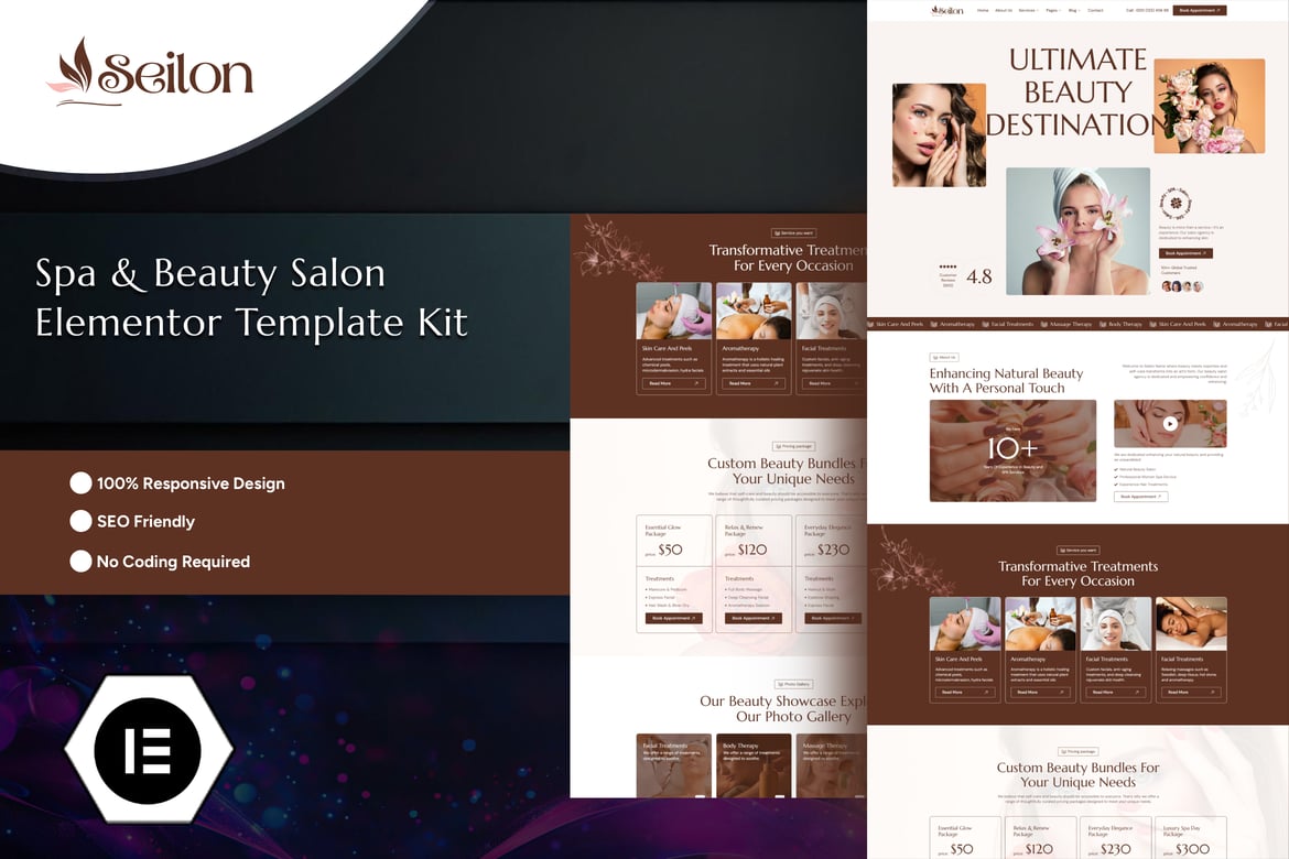 Download Seilon - Spa & Beauty Salon Elementor Template Kit