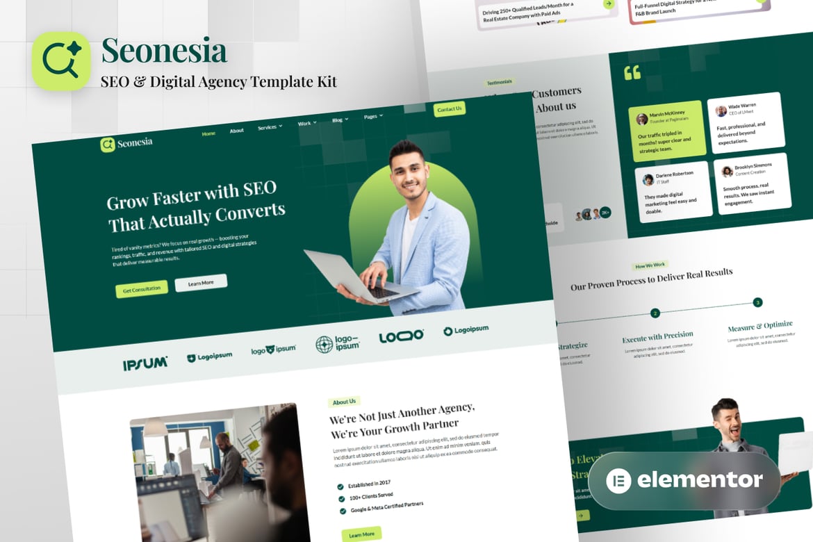 Download Seonesia - SEO & Digital Agency Elementor Template Kit