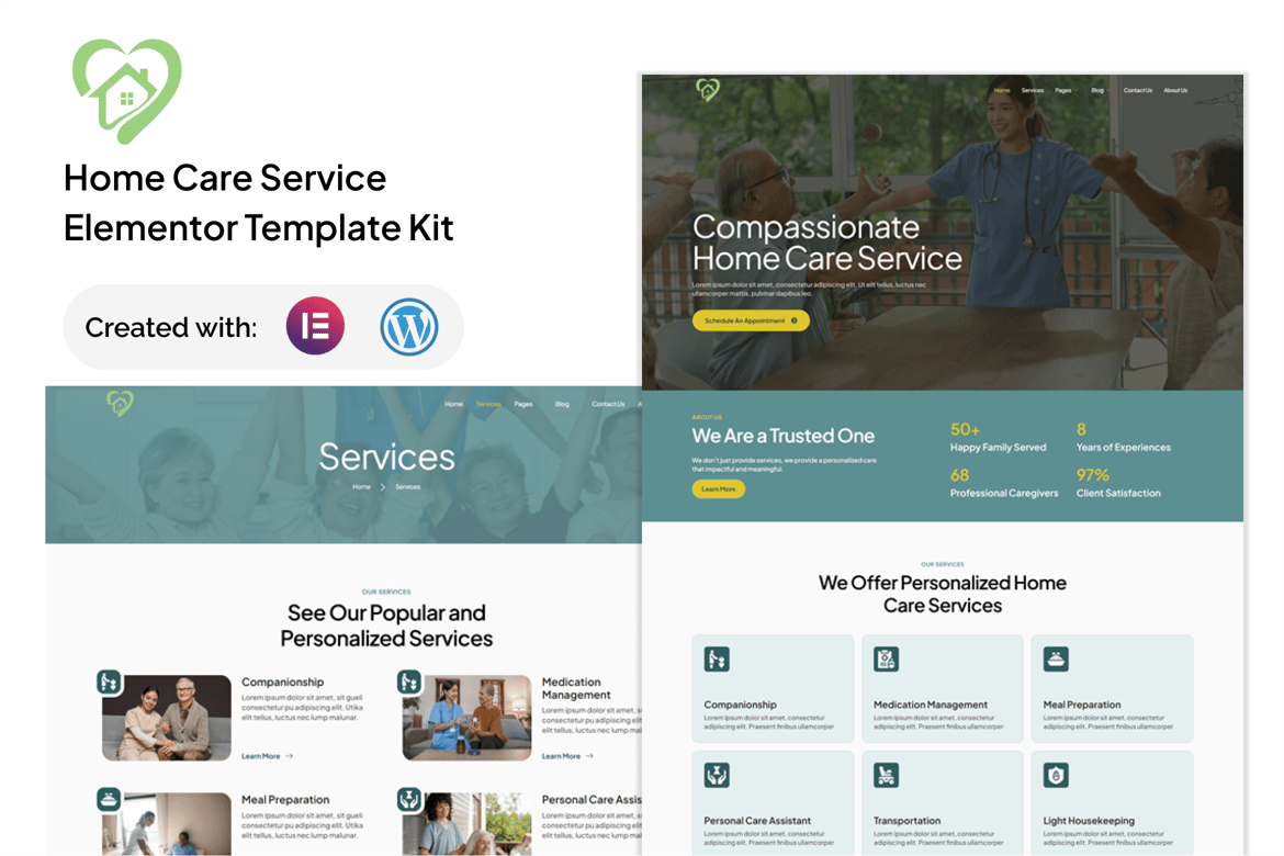 Download Serena – Home Care Services Elementor Template Kit