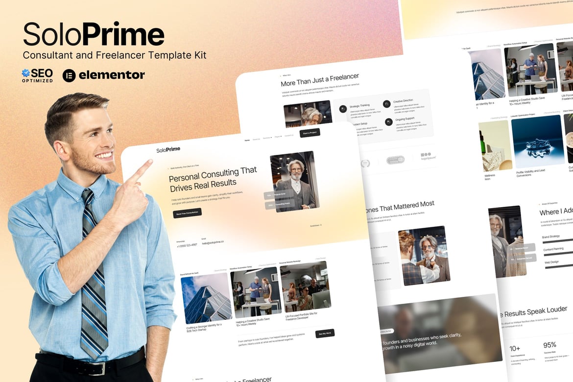 Download SoloPrime - Consultant & Freelancer Elementor Template Kit