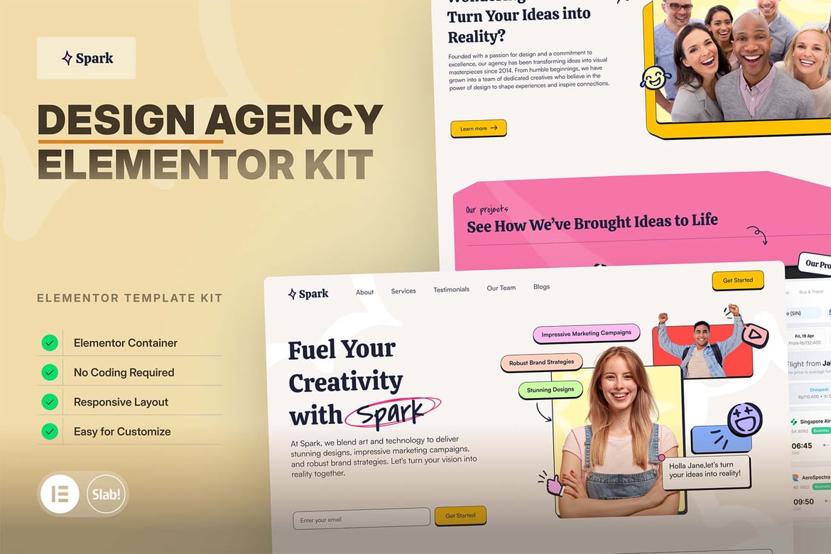Download Spark - Design Agency Elementor Pro Template Kit