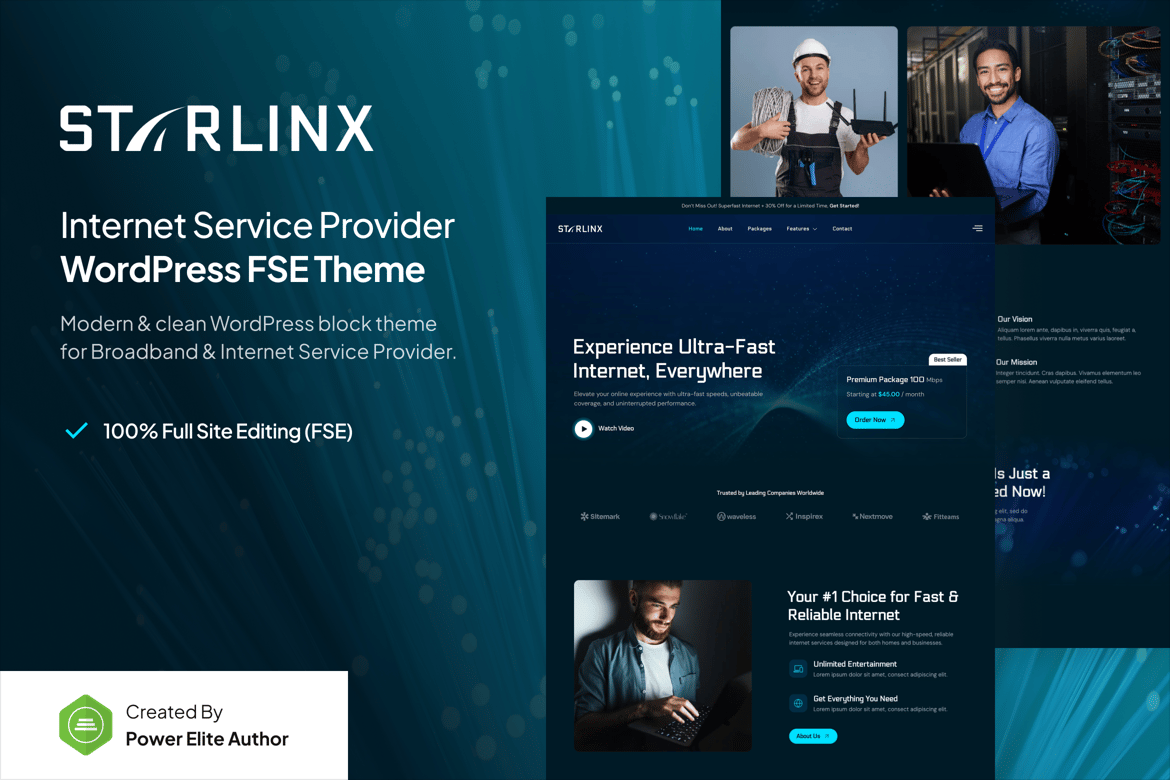 Download Starlinx – Broadband & Internet WordPress Theme