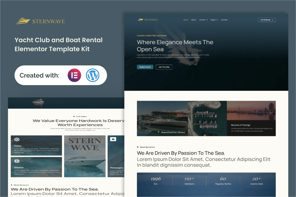 Download Sternwave - Yacht Club and Boat Rental Elementor Template Kit
