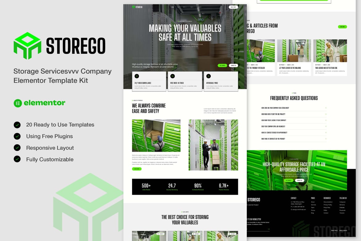 Download Storego - Storage Services Company Elementor Template Kit