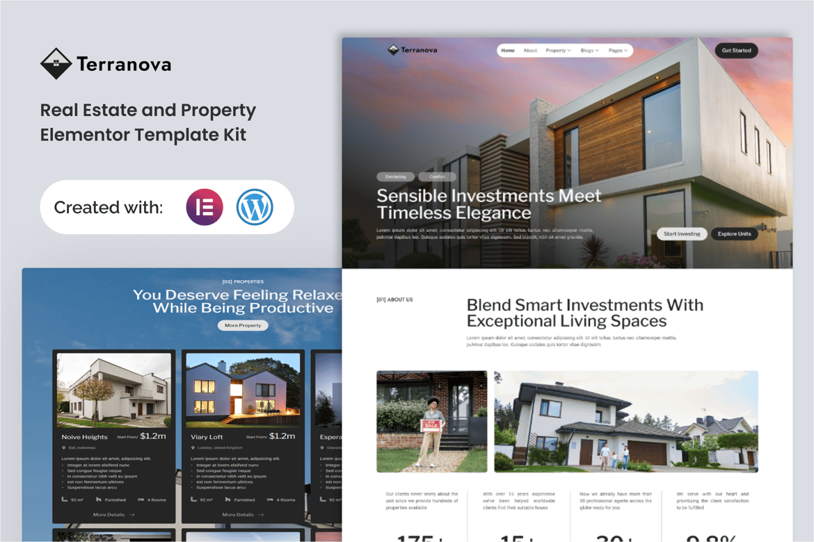 Download Terranova - Real Estate and Property Elementor Template Kit