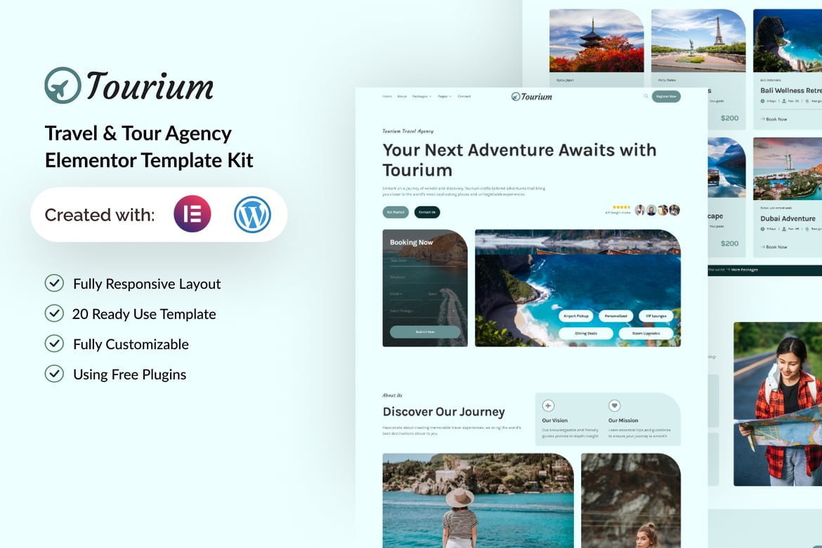 Download Tourium - Travel & Tour Agency Elementor Template Kit