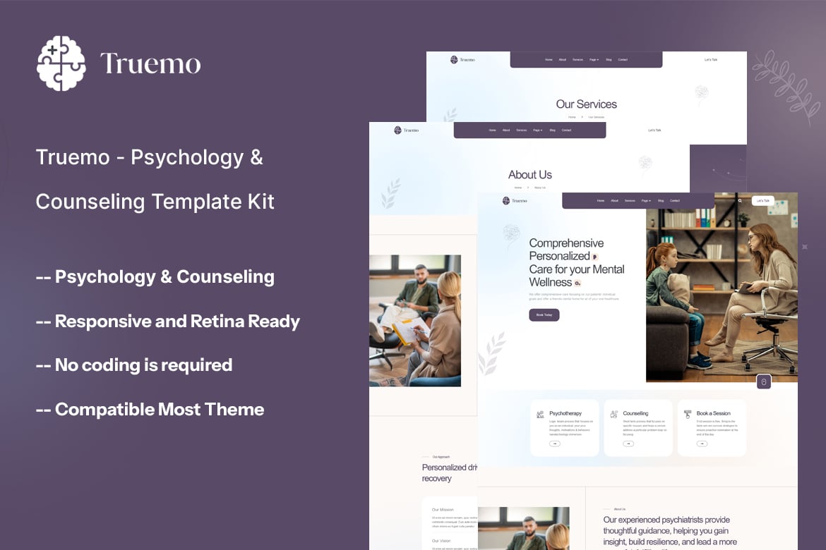 Download Truemo - Psychology & Counseling Template Kit