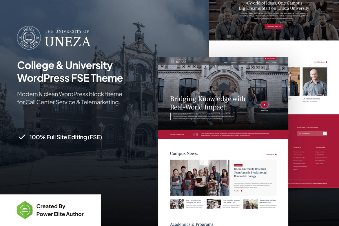 Download Uneza - College & University FSE WordPress Theme