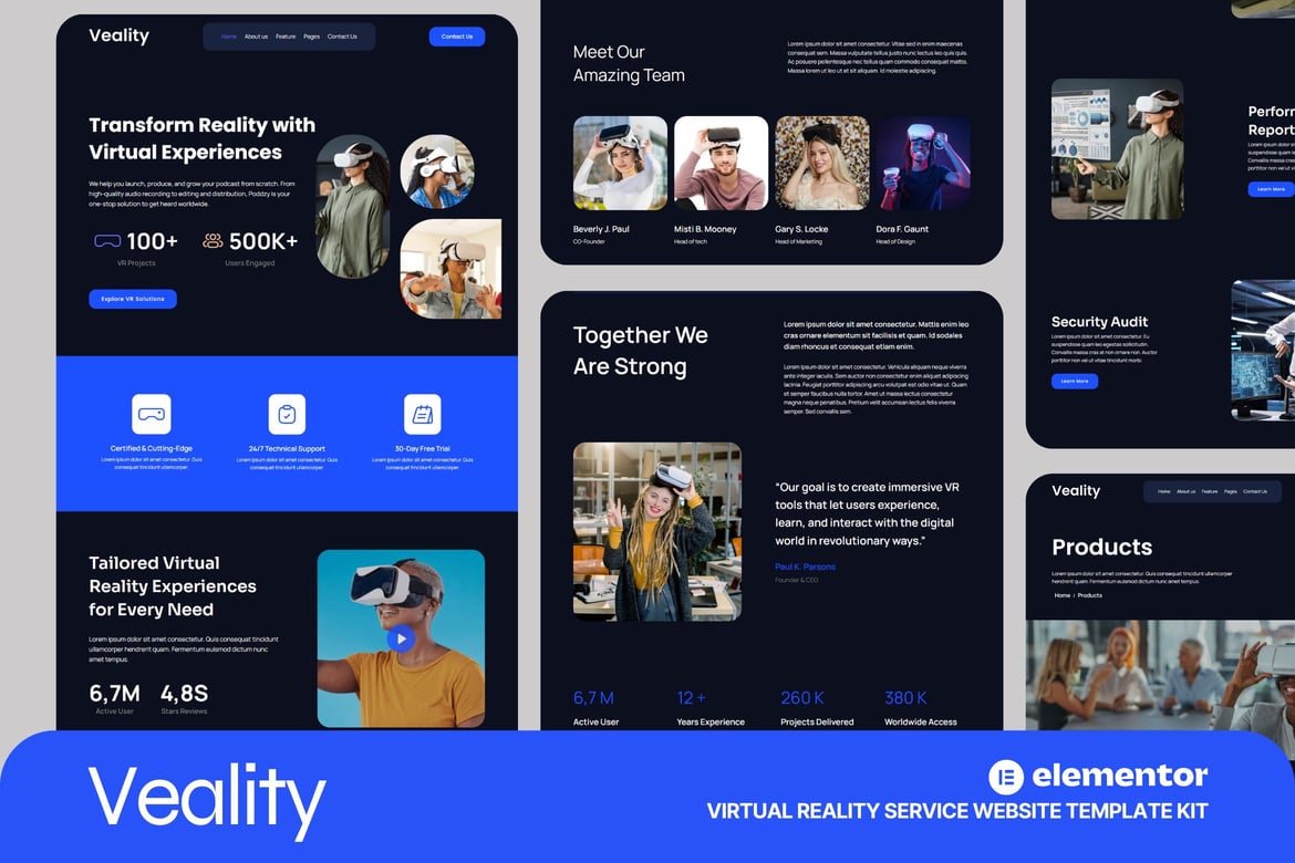 Download Veality - Virtual Reality Service Elementor Template Kits