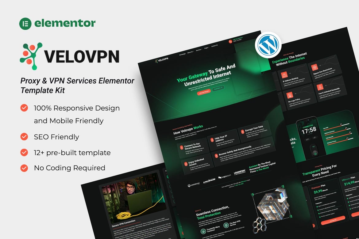 Download Velovpn – Proxy & VPN Services Elementor Template Kit