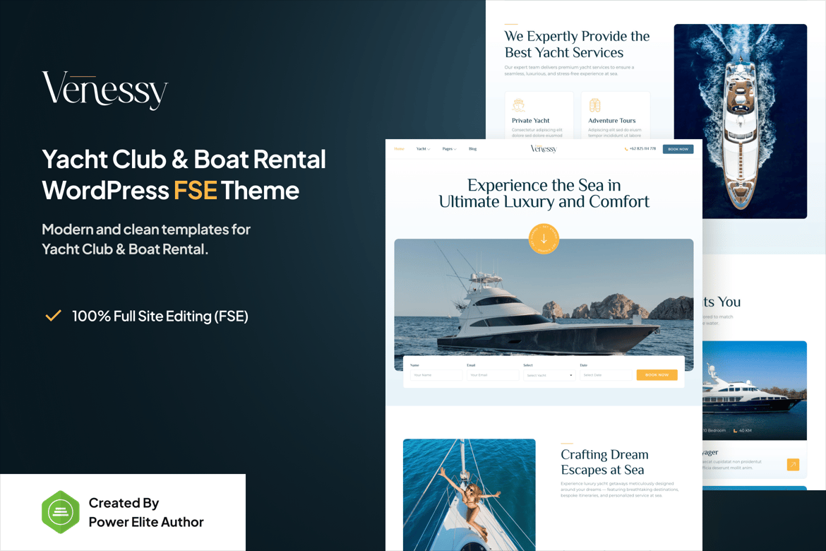 Download Venessy - Yacht Club & Boat Rental WordPress Theme