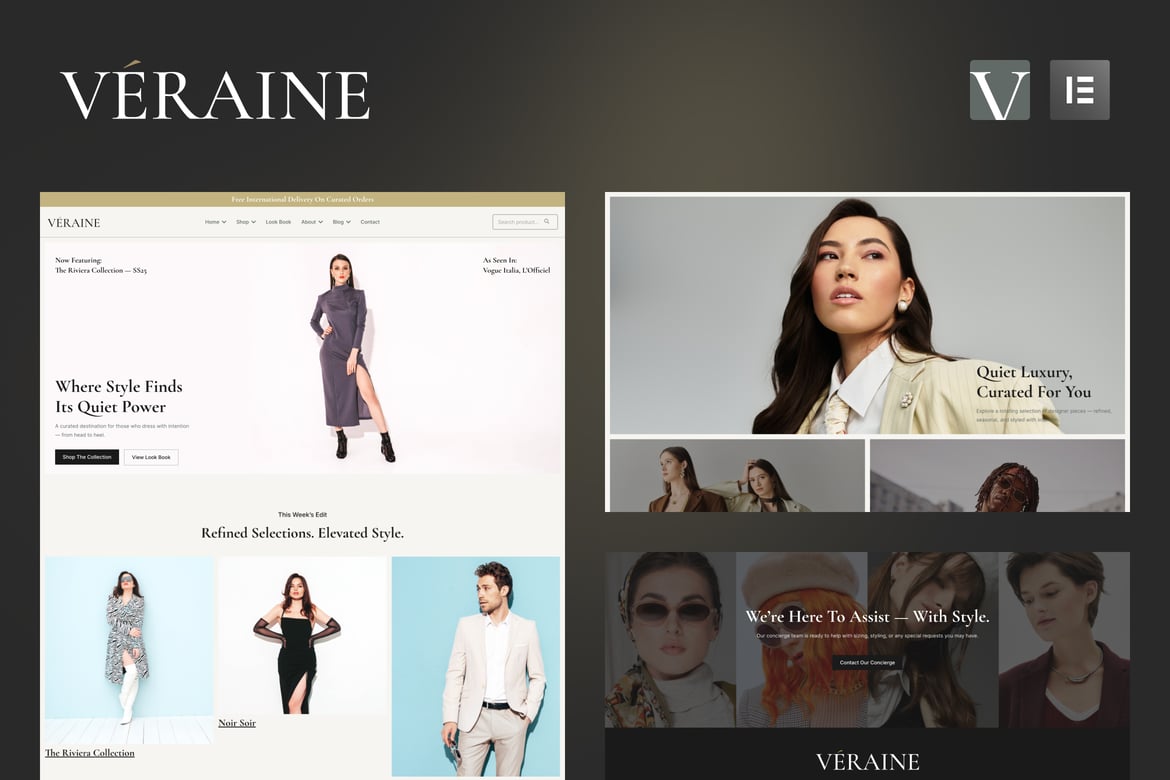 Download Veraine - Luxury Fashion Marketplace Elementor Template Kit