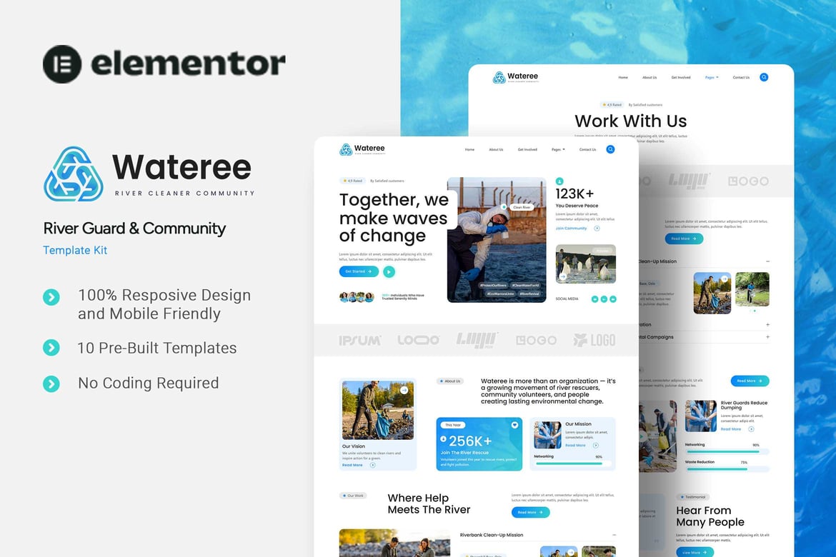 Download Wateree - River Guard & Community Elementor Template Kit